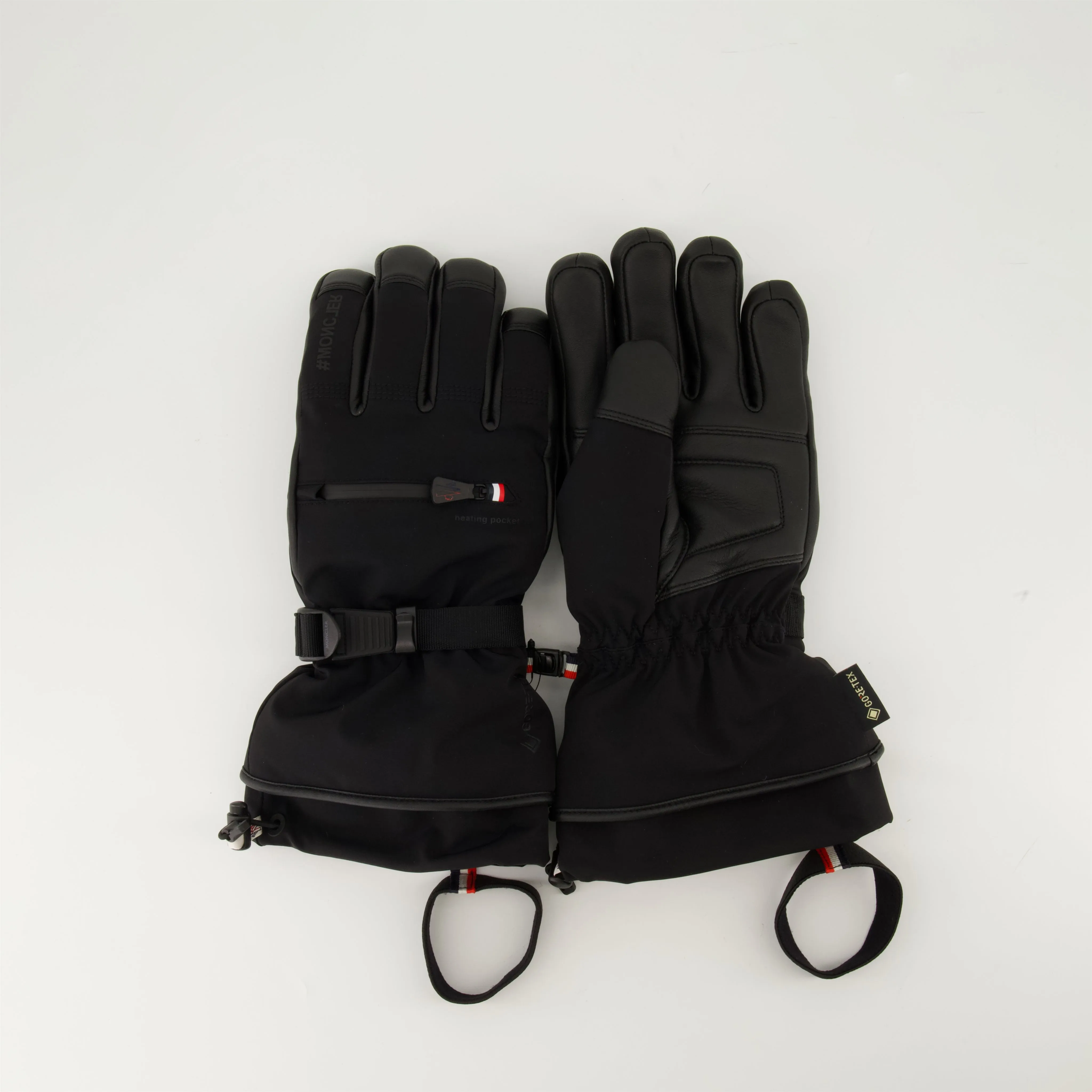 Leather and Nylon Ski Gloves