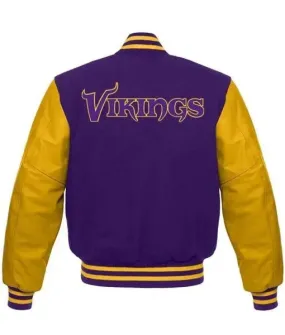 Letterman Minnesota Vikings Purple and Yellow Varsity Jacket