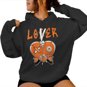 Loser Lover Drip Orange Heart Matching White Women Women Hoodie