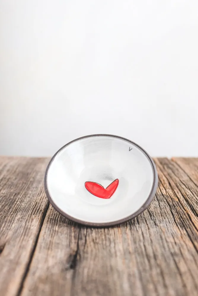 Love - Heart Hand Painted Ceramic Mini Bowl