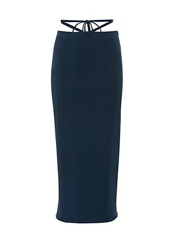 LSCN BY LASCANA Ribbed Jersey Midi Skirt | Grattan