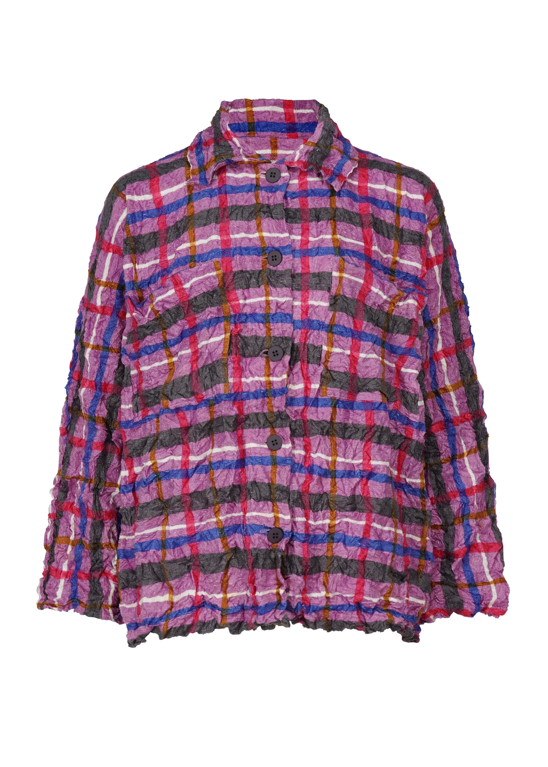 me ISSEY MIYAKE  BRUSHED CHECK MERINGUE CARDIGAN   