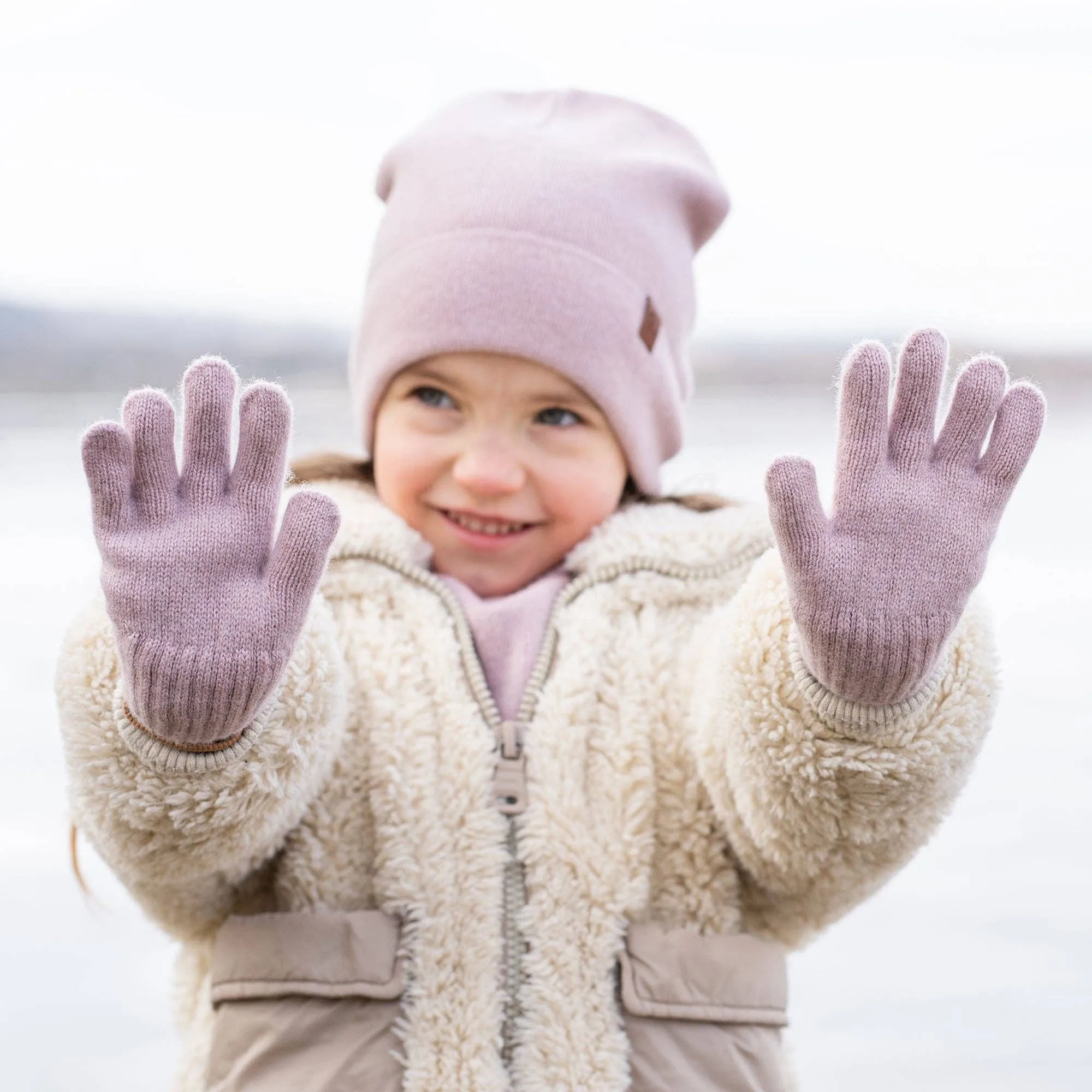 menique - Kids' Gloves Knitted Merino & Cashmere: 3-6 years / Light gray