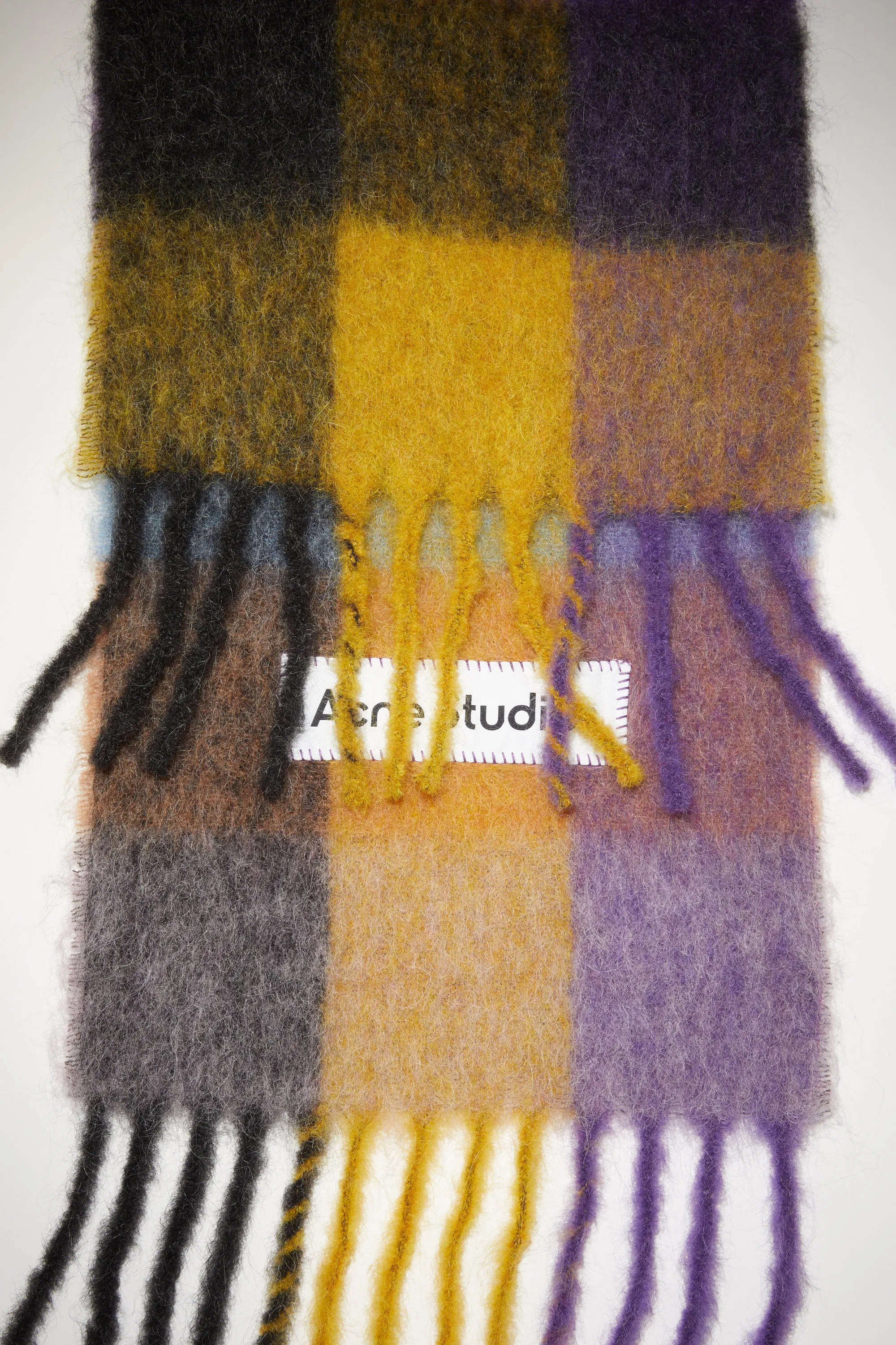 Mohair checked scarf