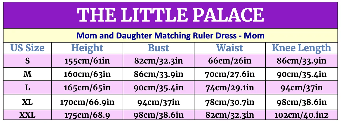 Mom and Daughter Matching Ruler Dress