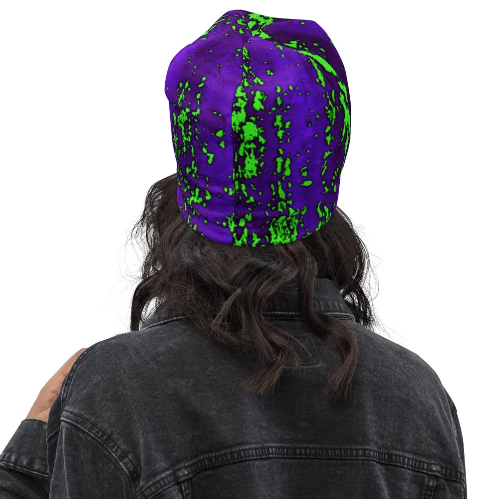 Neon Green Splash Beanie