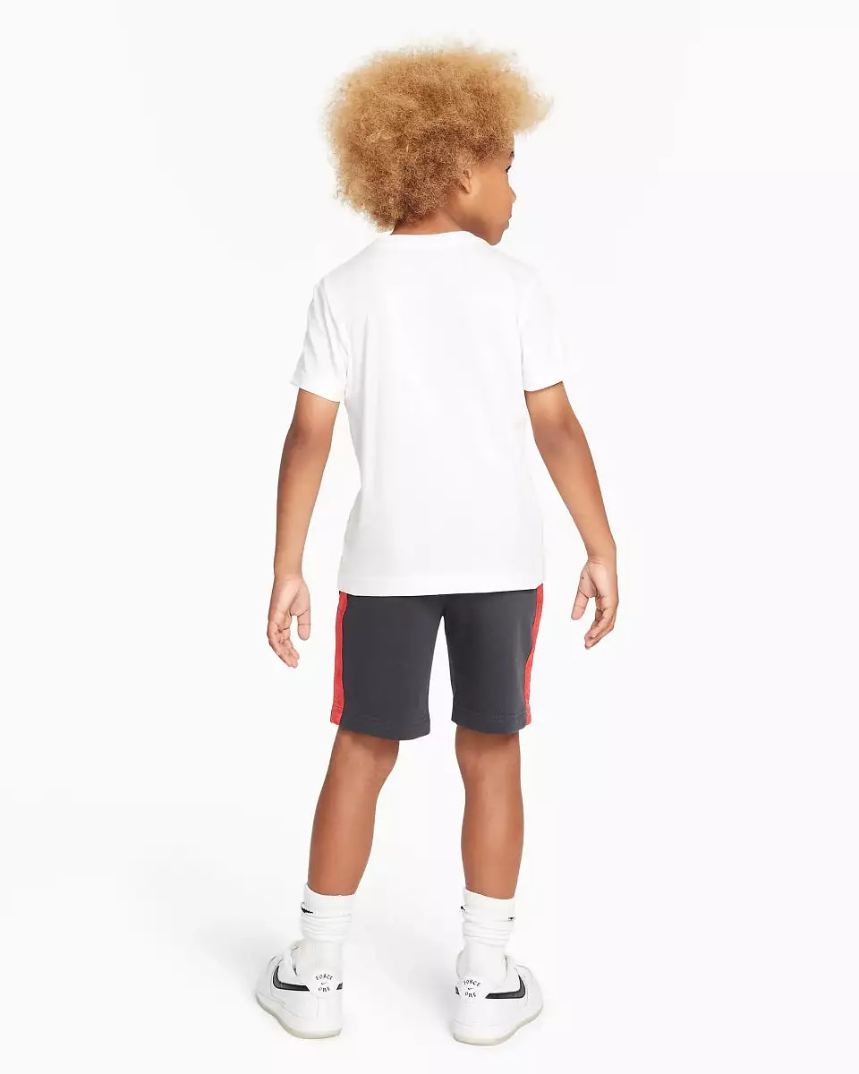 NIKE JUNIOR TAPE SHORT WHITE SET