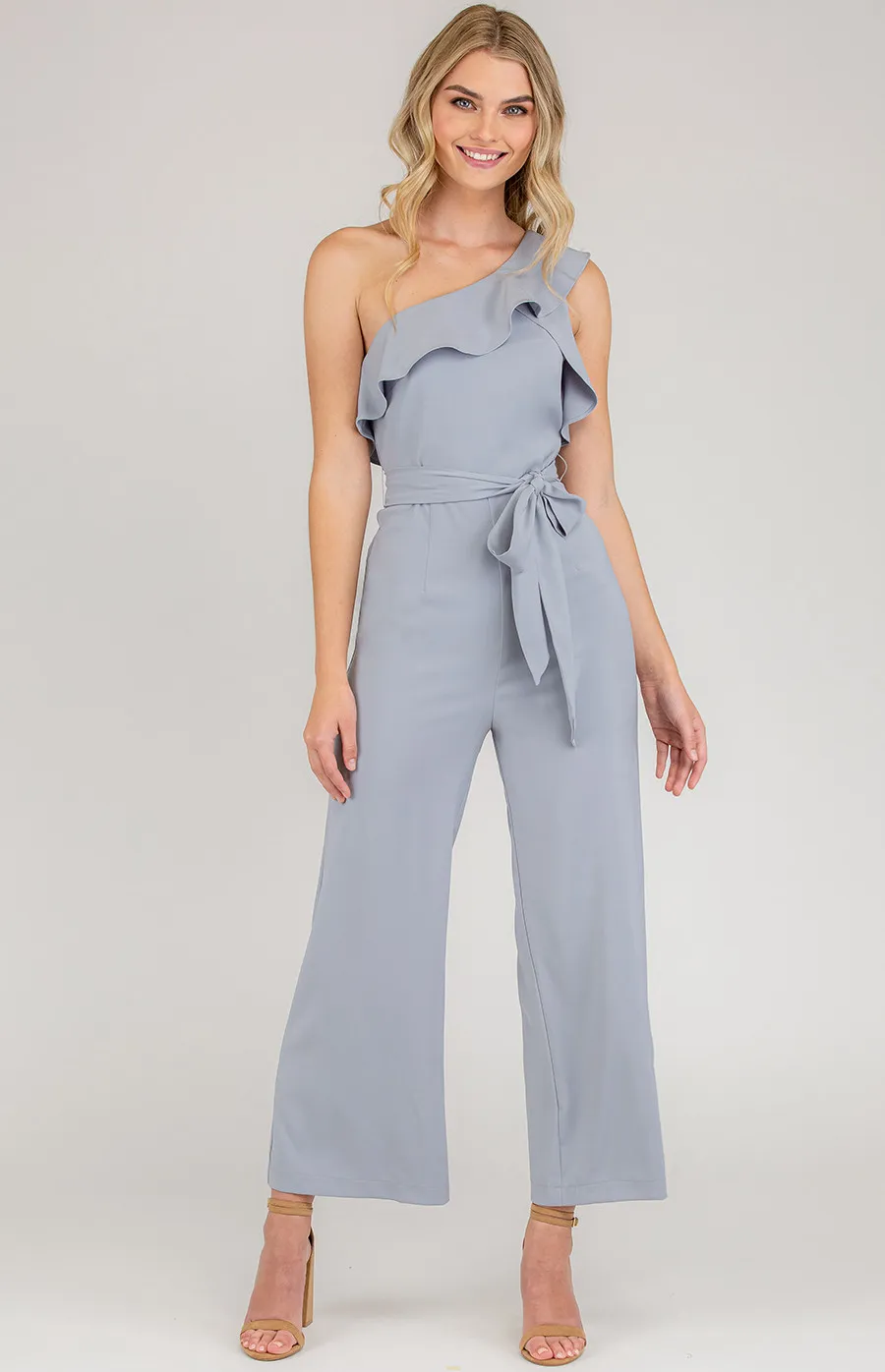 One shoulder Frill Feature Jumpsuit (AJP895A)