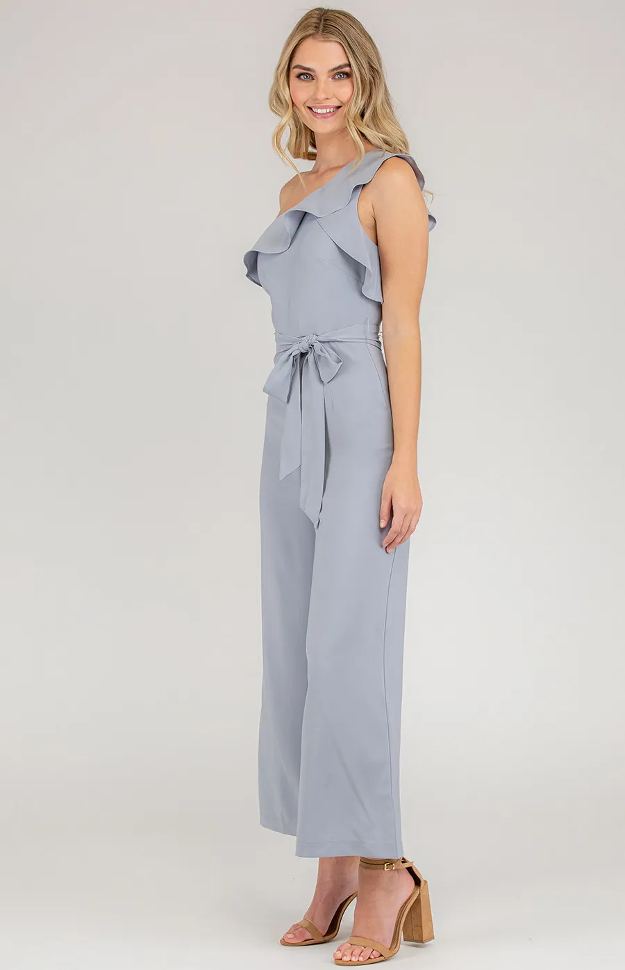 One shoulder Frill Feature Jumpsuit (AJP895A)