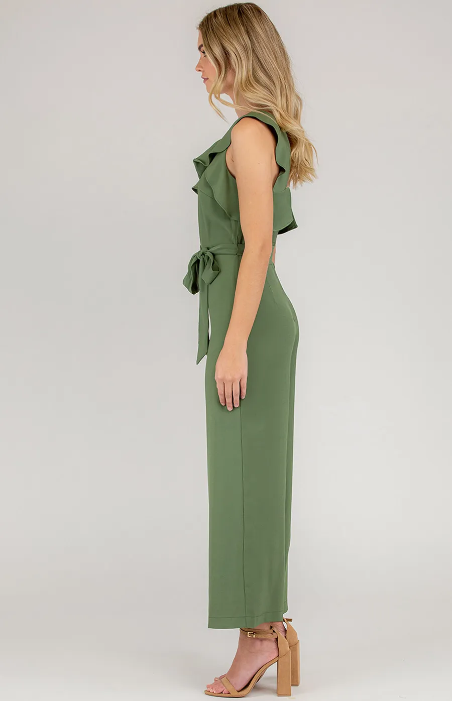 One shoulder Frill Feature Jumpsuit (AJP895A)