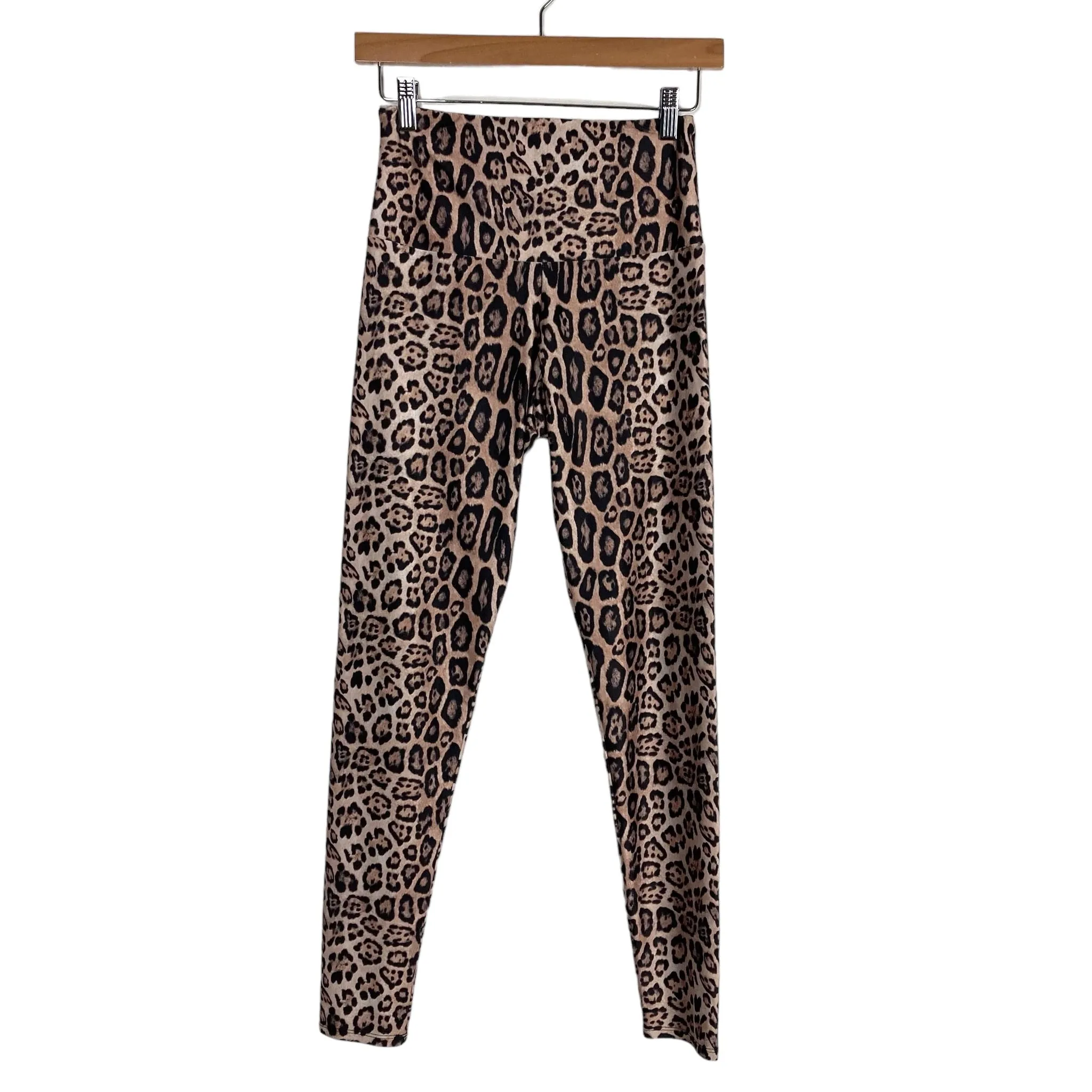 Onzie Tan and Black Animal Print High Rise Leggings- Size S/M (Inseam 27”)