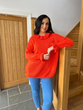 Orange Flute Neck Jumper Fiona