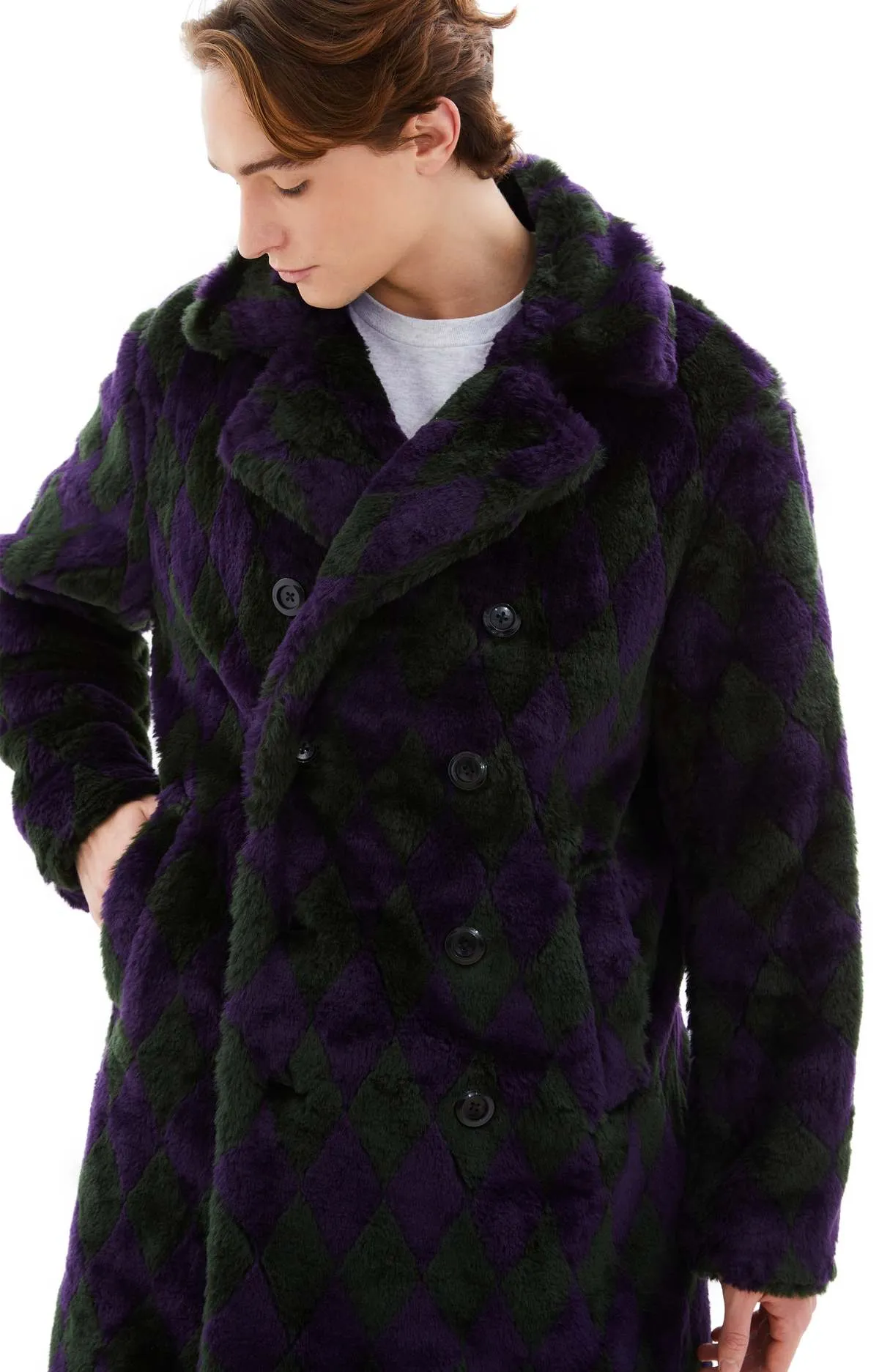 Pea Coat - Green/Purple