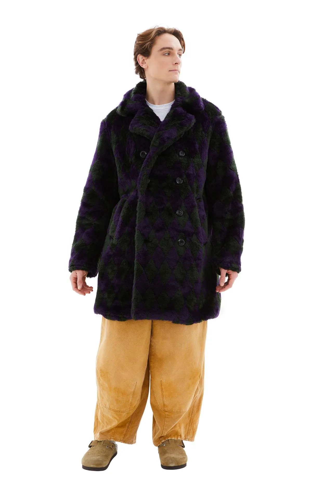 Pea Coat - Green/Purple