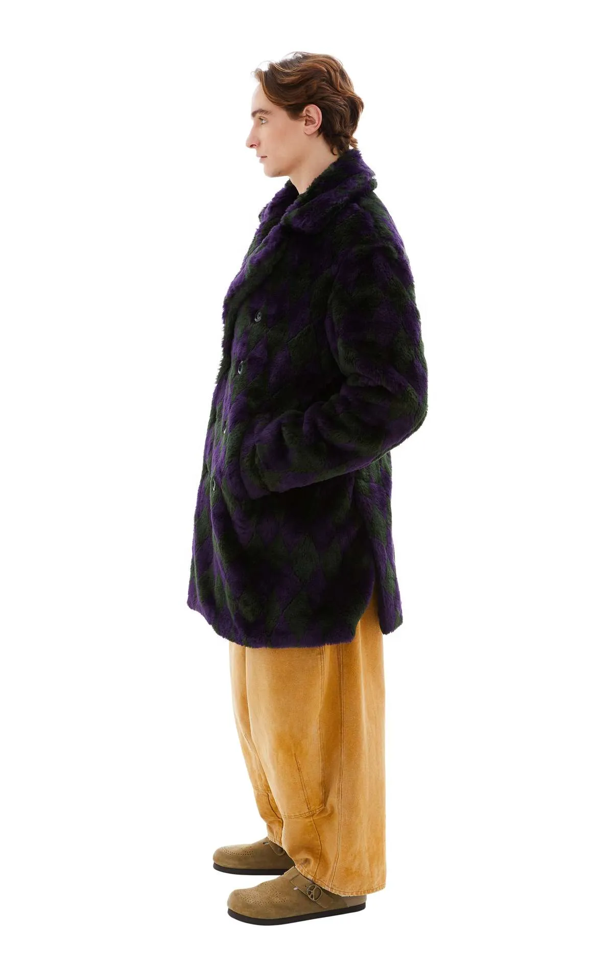 Pea Coat - Green/Purple