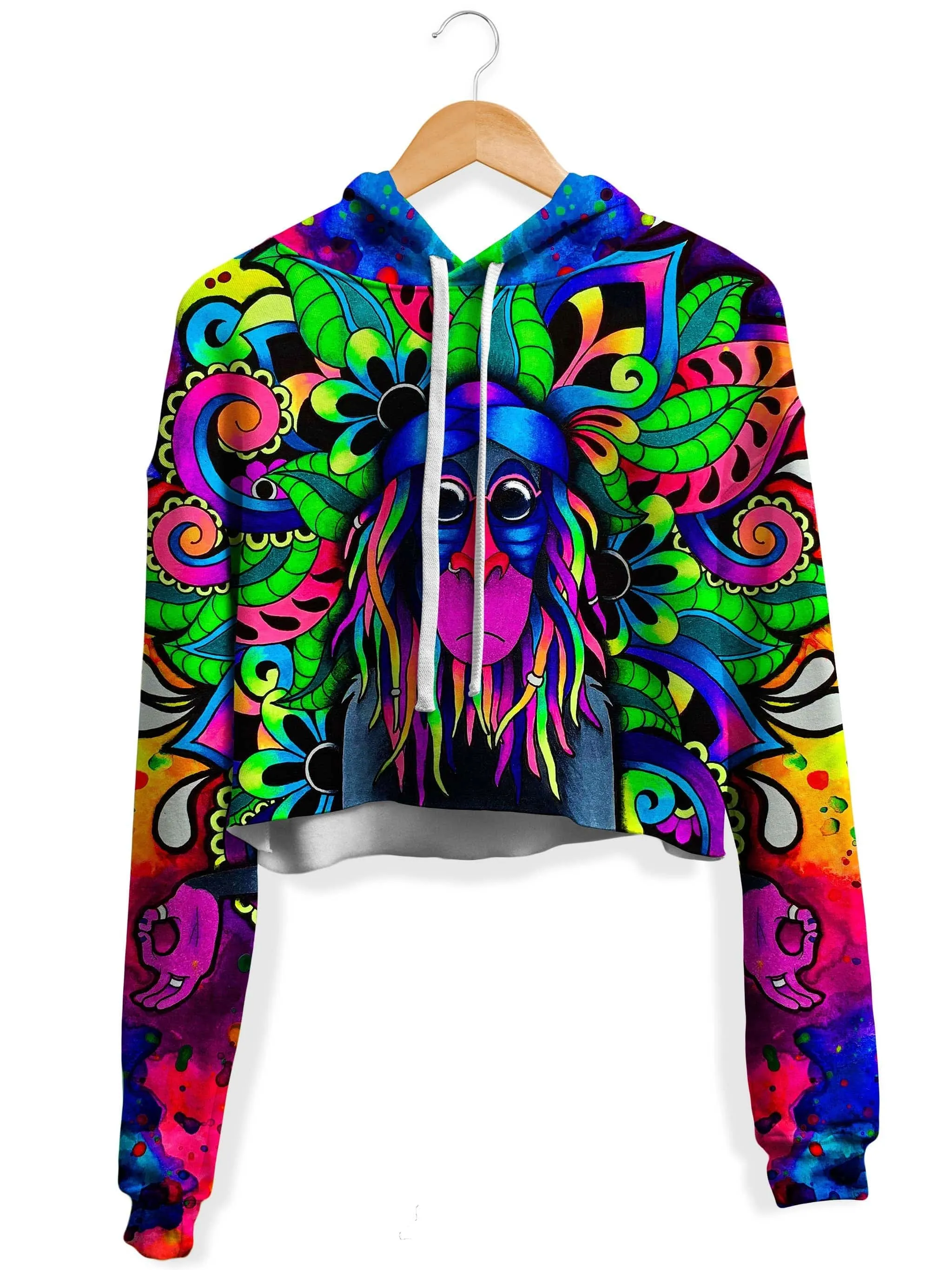 Peace Rafiki Fleece Crop Hoodie (Clearance)