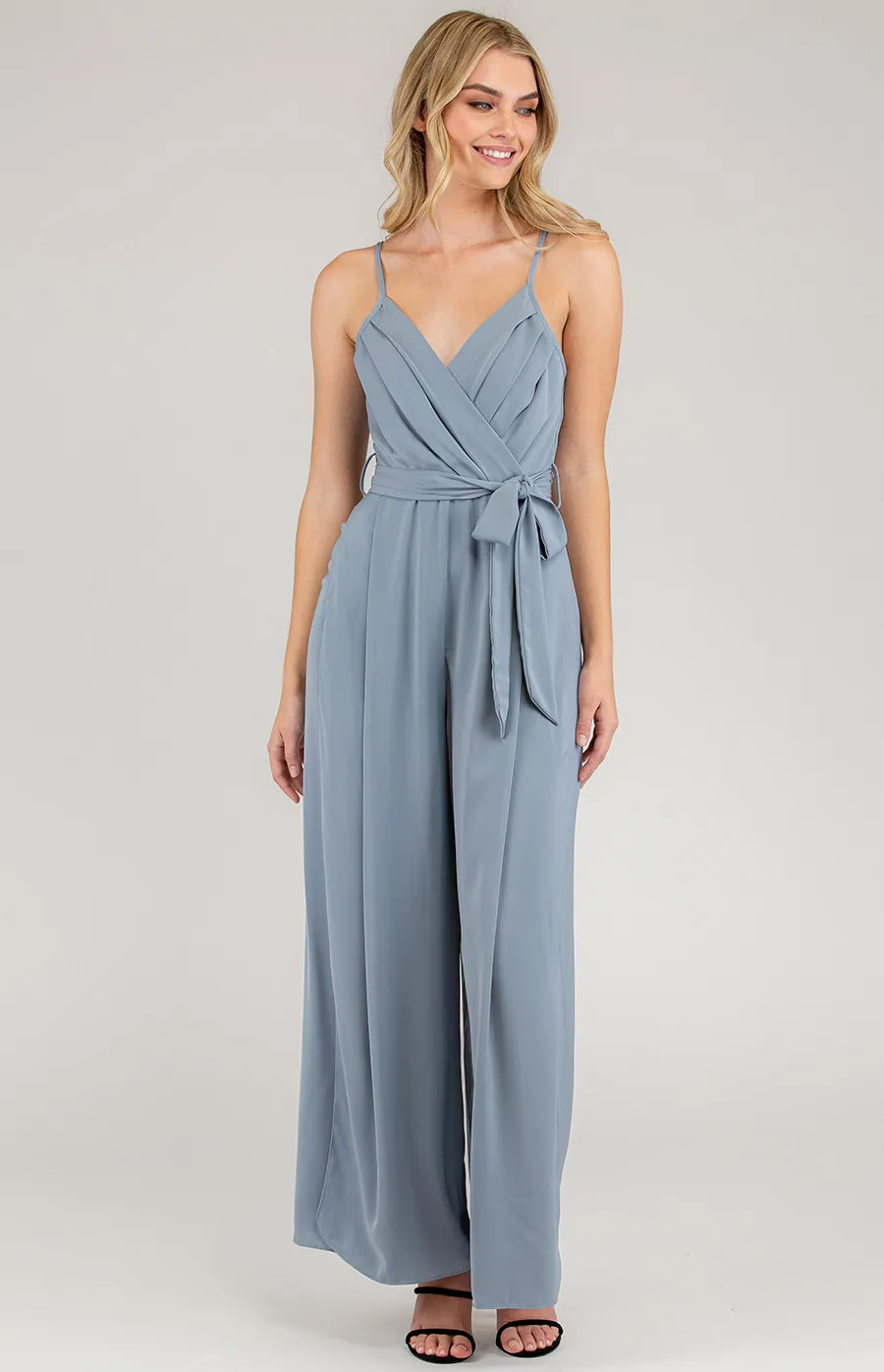 Pleated Front Wide Leg Jumpsuit (SJP423A)