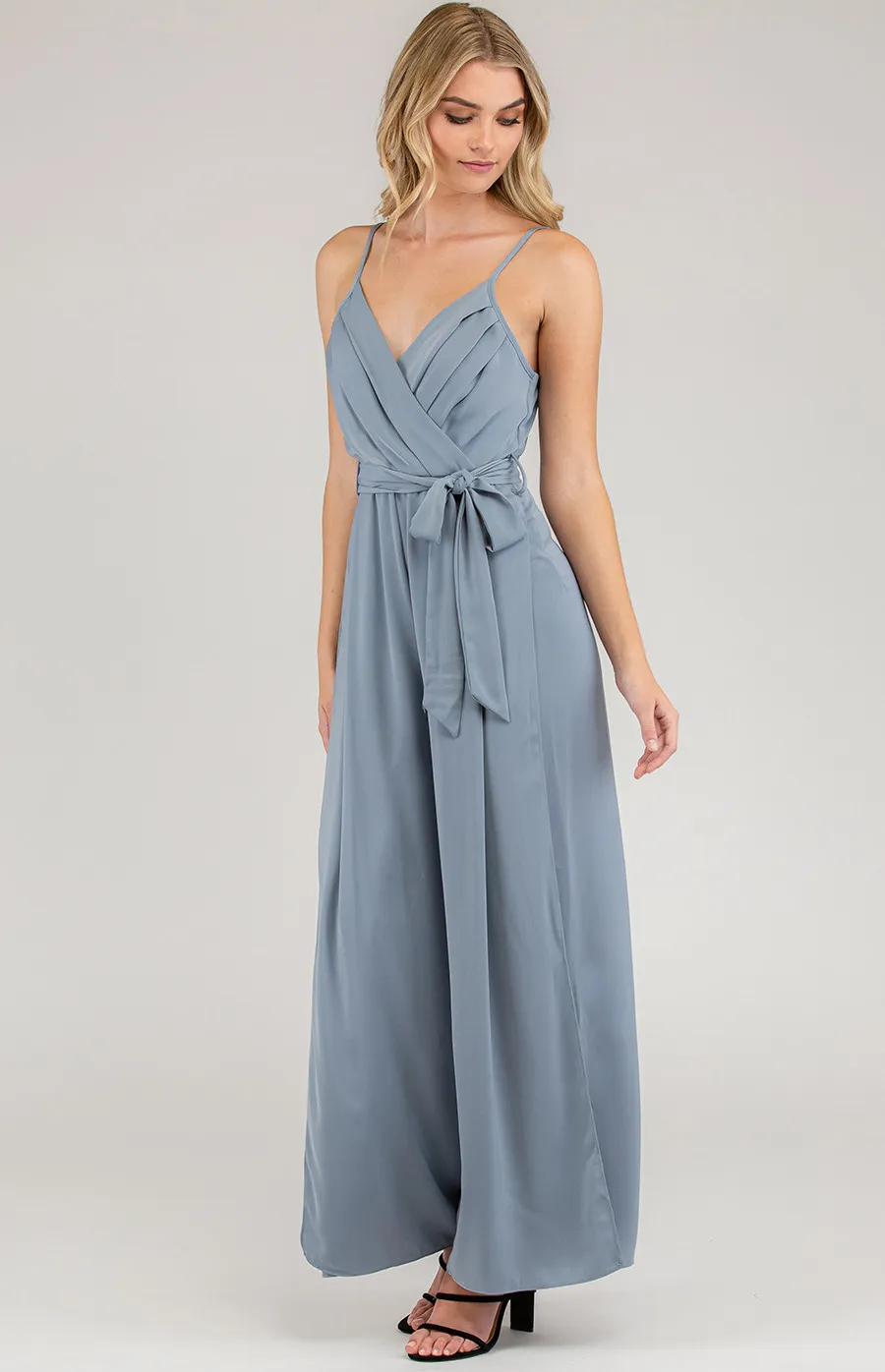 Pleated Front Wide Leg Jumpsuit (SJP423A)