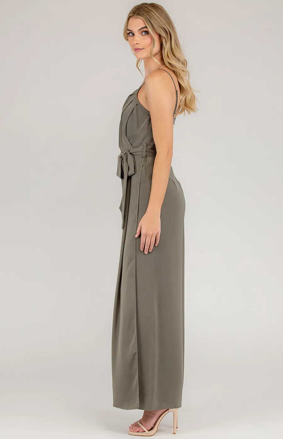 Pleated Front Wide Leg Jumpsuit (SJP423A)