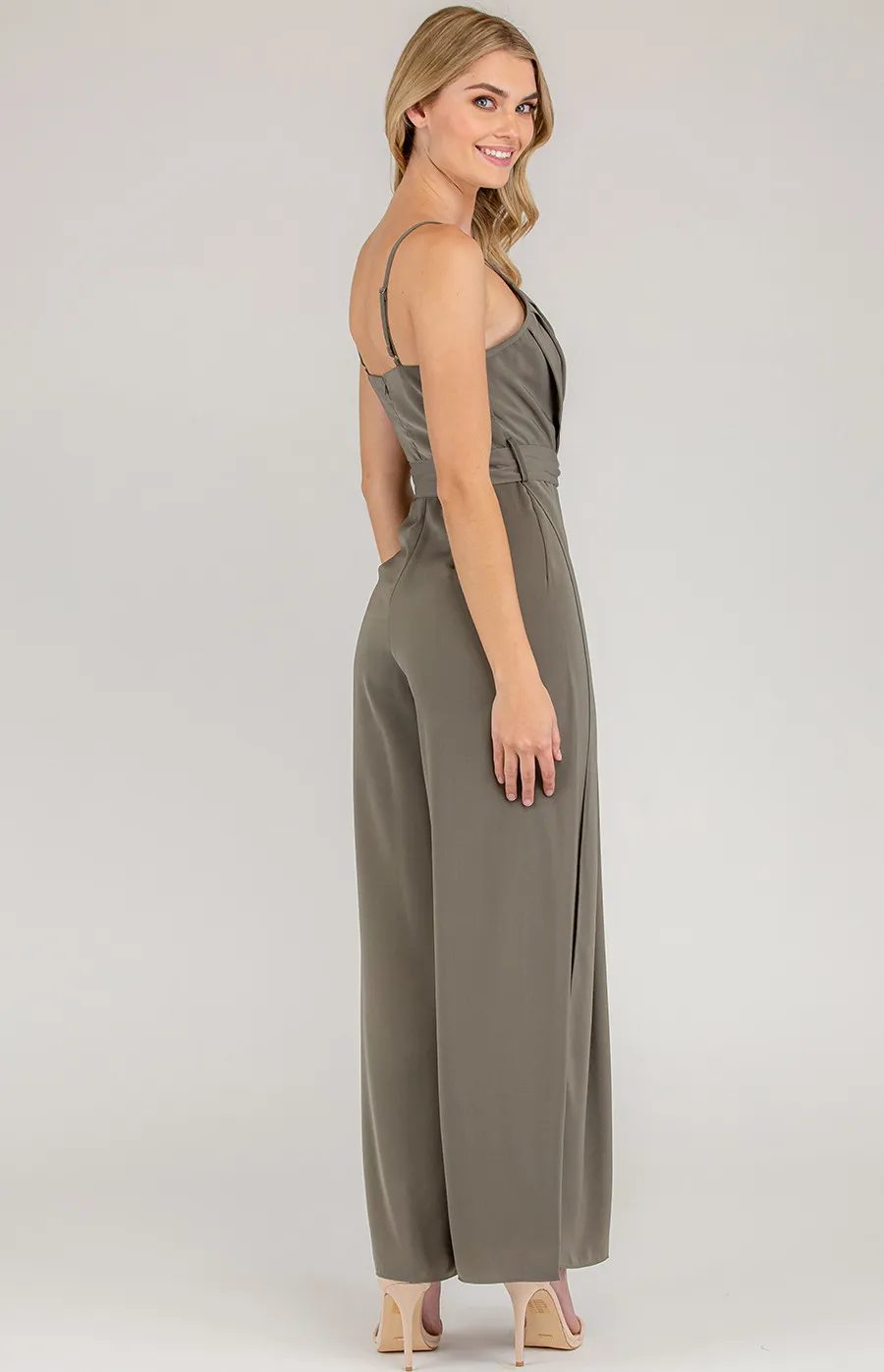 Pleated Front Wide Leg Jumpsuit (SJP423A)