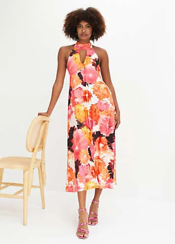 Printed Cut-Out Midi Dress by bonprix | Look Again