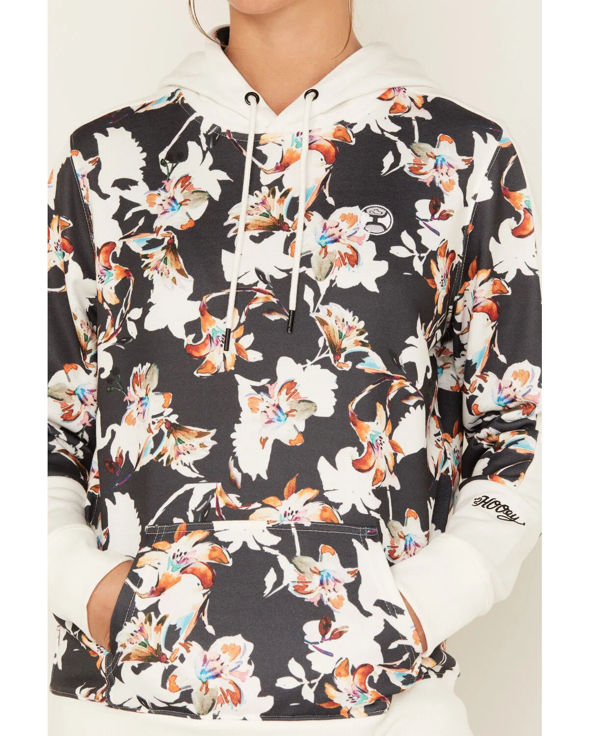 Product Name:  Hooey Women's Contrast Floral Print Hoodie