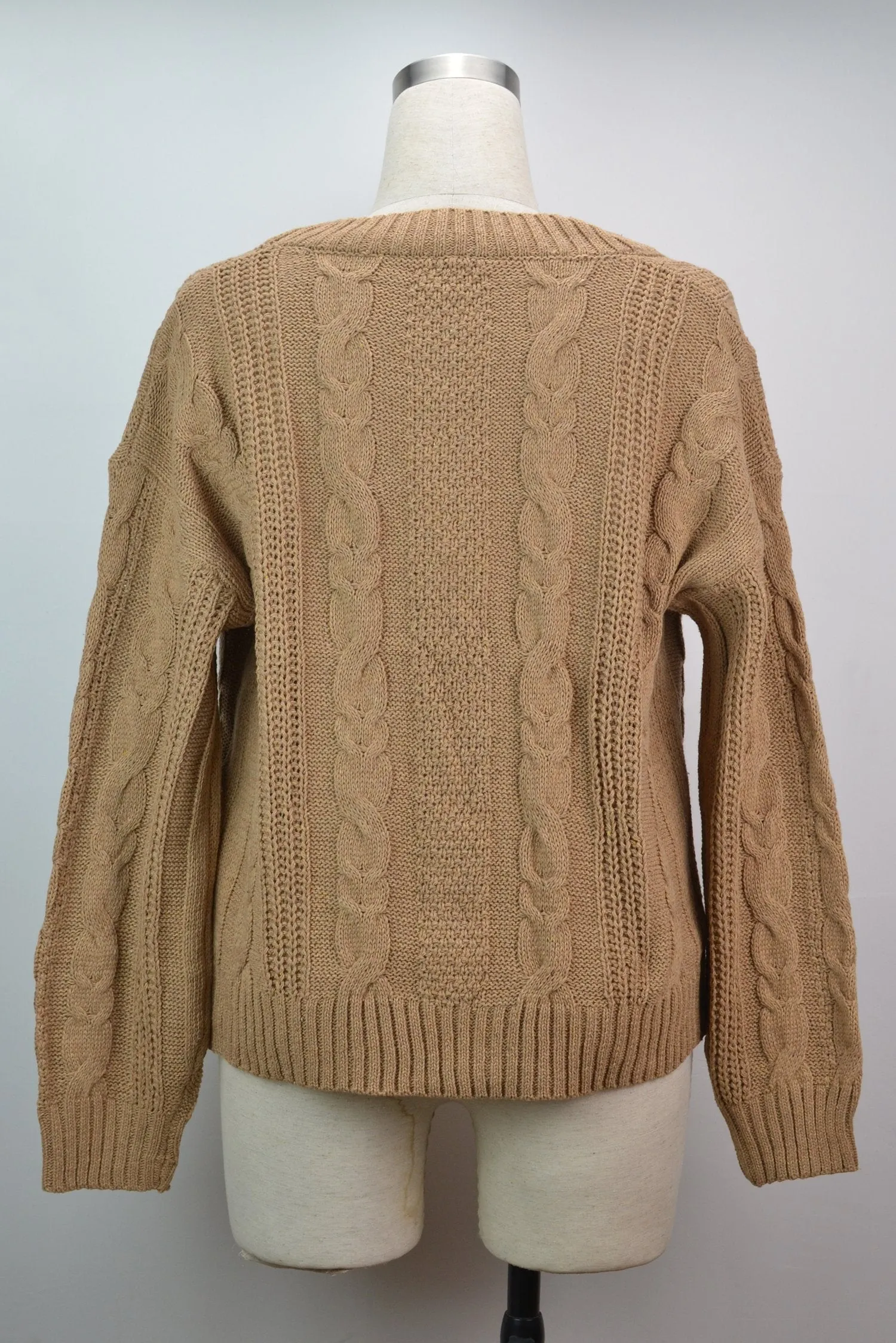 Pull Cardigan Tricoté Manches Longues Devant Ouvert