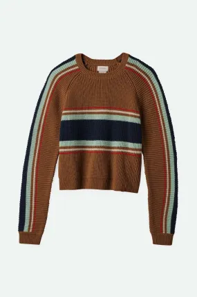 Racing Stripe Crew Sweater - Washed Copper