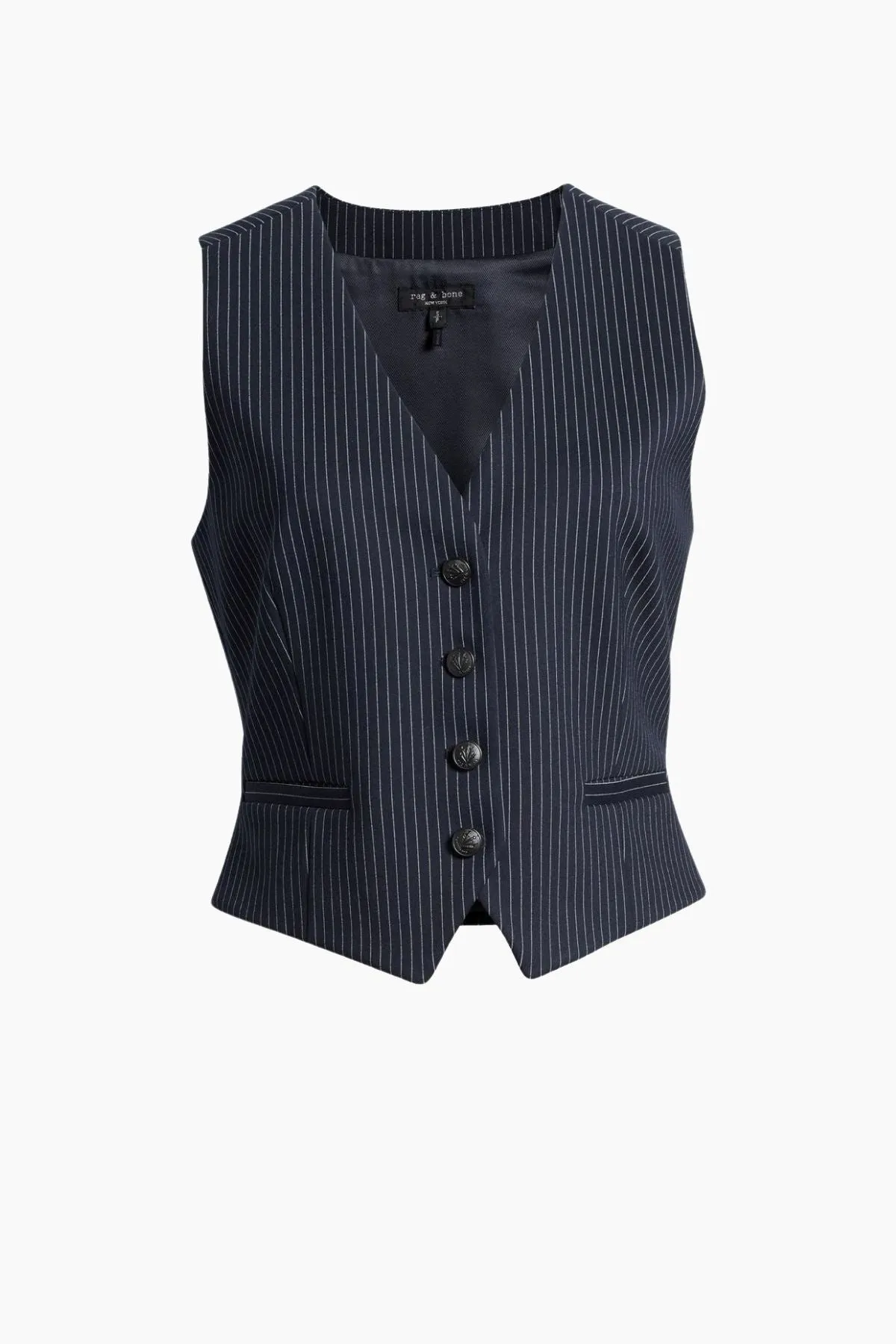 Rag & Bone Ponte Priya Vest - Navy Stripe