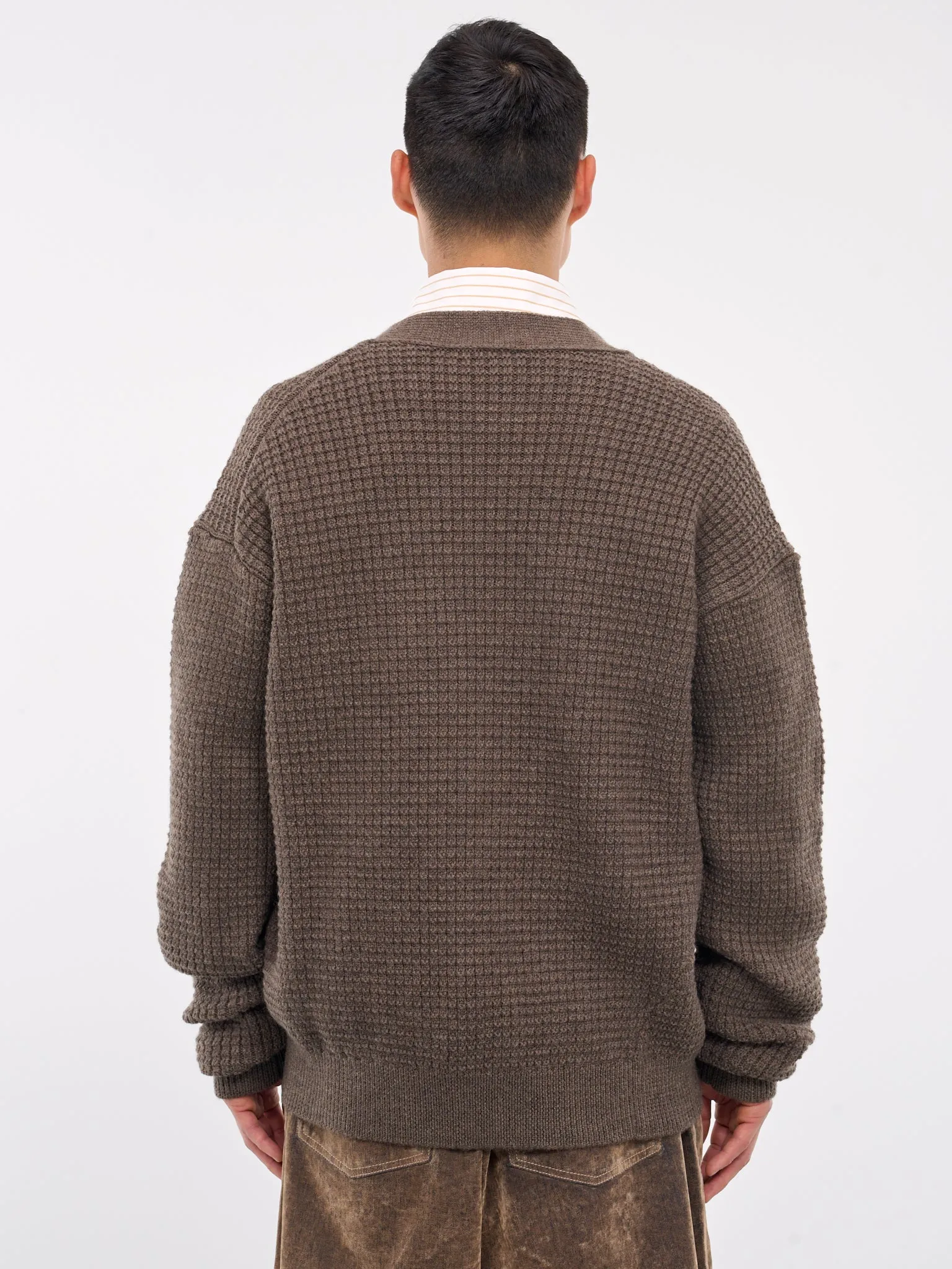 Relaxed Knit Cardigan (HMMZ75046A-HZ619-DARK-BROWN)