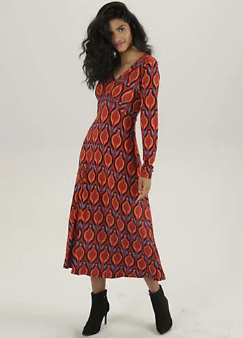 Retro Print Midi Dress by Aniston | Look Again