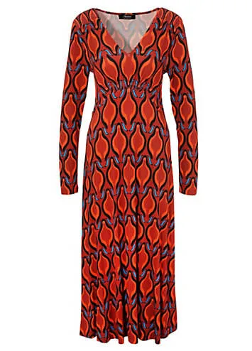 Retro Print Midi Dress by Aniston | Look Again