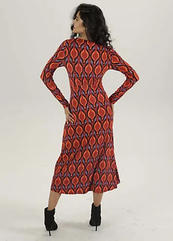 Retro Print Midi Dress by Aniston | Look Again