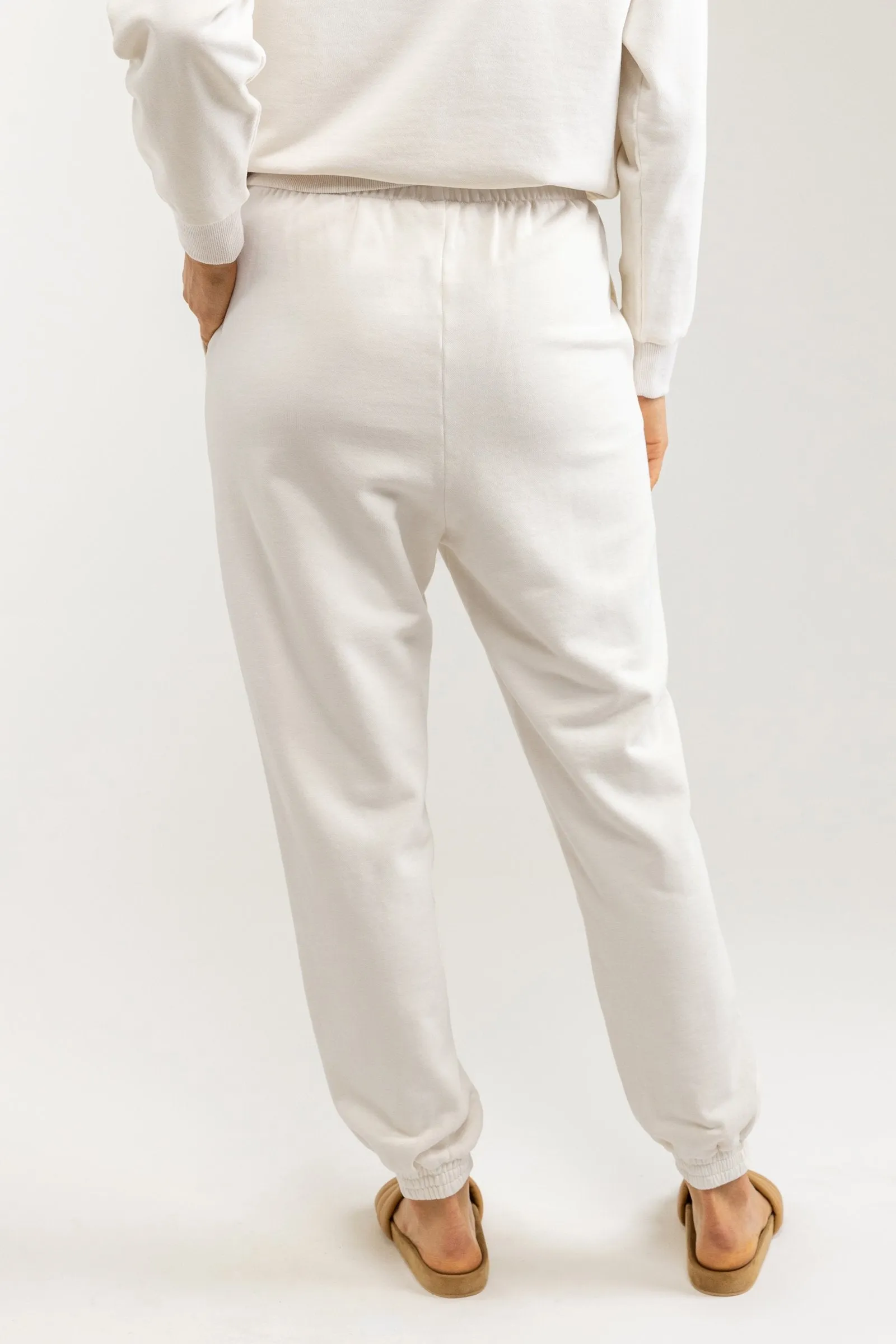 Riki Overdye Fleece Trackpant Off White