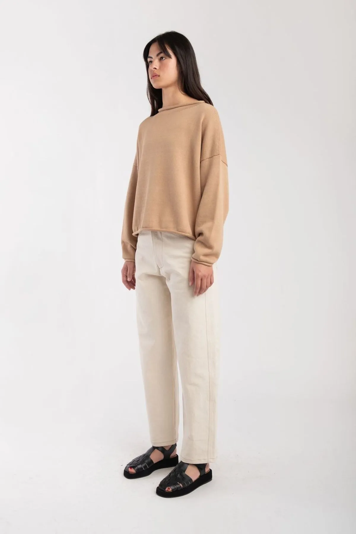 Rolled Sweater - Camel