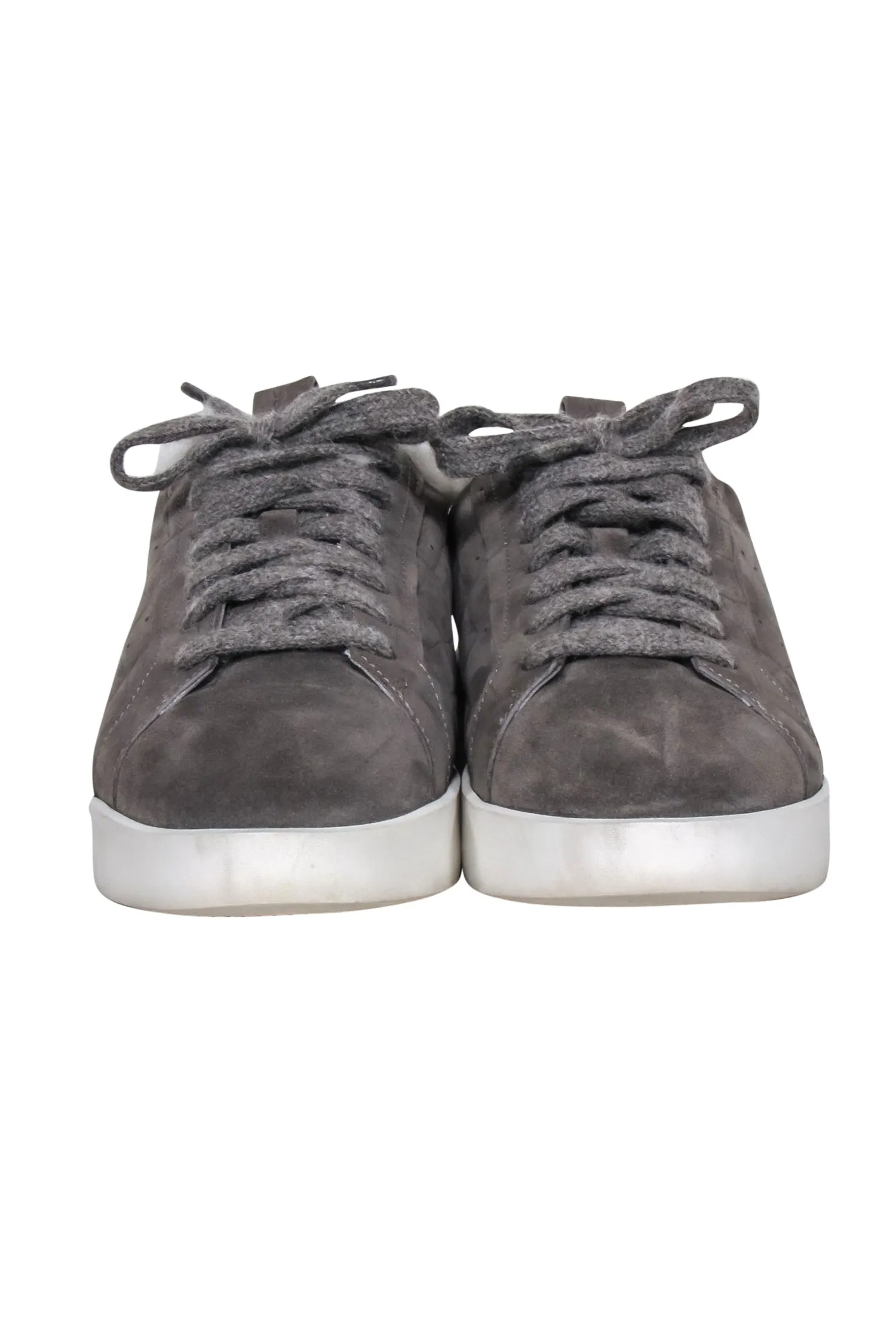 Santoni - Grey Suede Sneakers w/ Shearling Lining Sz 8