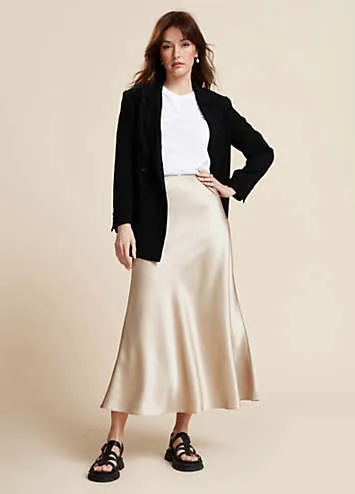 Satin Midi Skirt by Freemans | Look Again