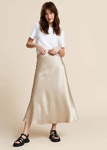 Satin Midi Skirt by Freemans | Look Again