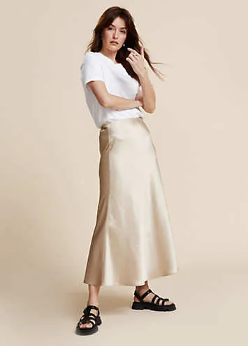 Satin Midi Skirt by Freemans | Look Again