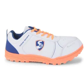 SG Unisex Bouncer 2.0 Cricket Shoe (White/Blue/Orange)