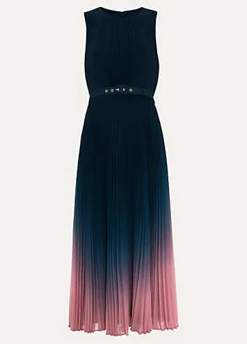 Simara Ombre Chiffon Midi Pleat Dress by Phase Eight | Look Again