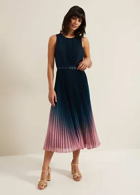 Simara Ombre Chiffon Midi Pleat Dress by Phase Eight | Look Again