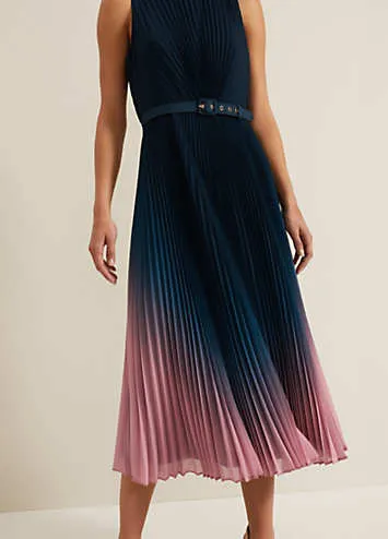 Simara Ombre Chiffon Midi Pleat Dress by Phase Eight | Look Again