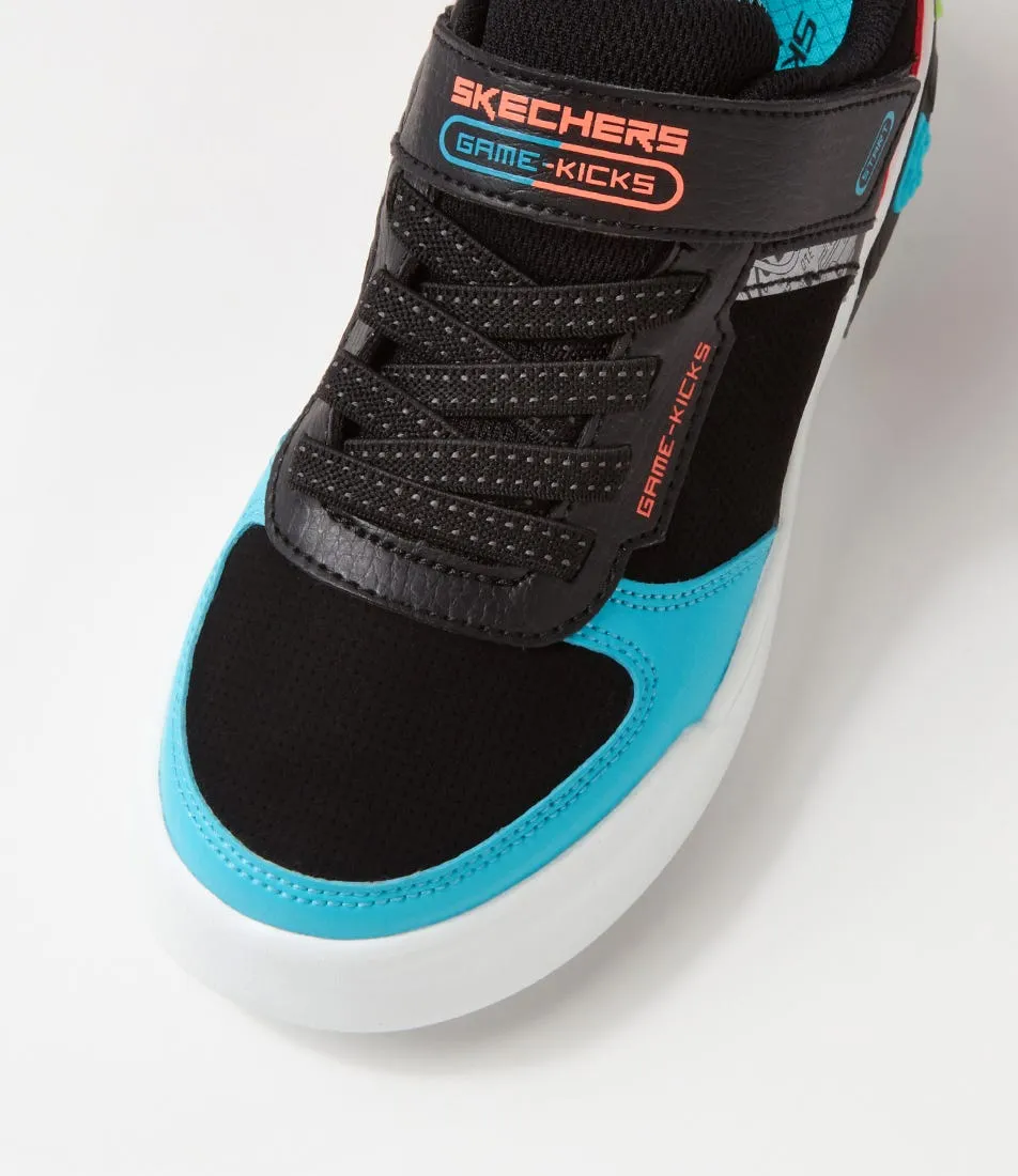 SKECHERS Game Court Black Multi Smooth Sneakers