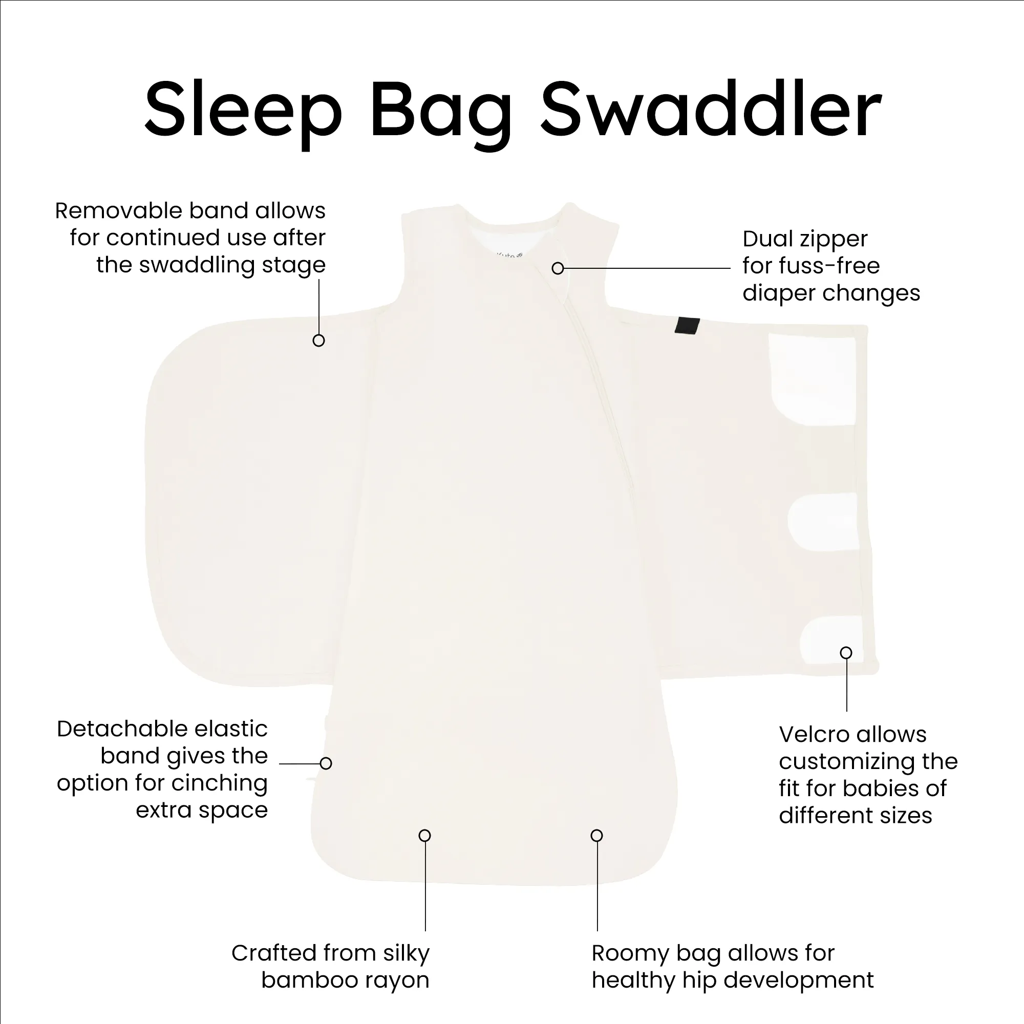 Sleep Bag Swaddler in Ecru