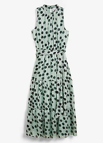 Sleeveless Polka Dot Midi Dress by bonprix | Look Again