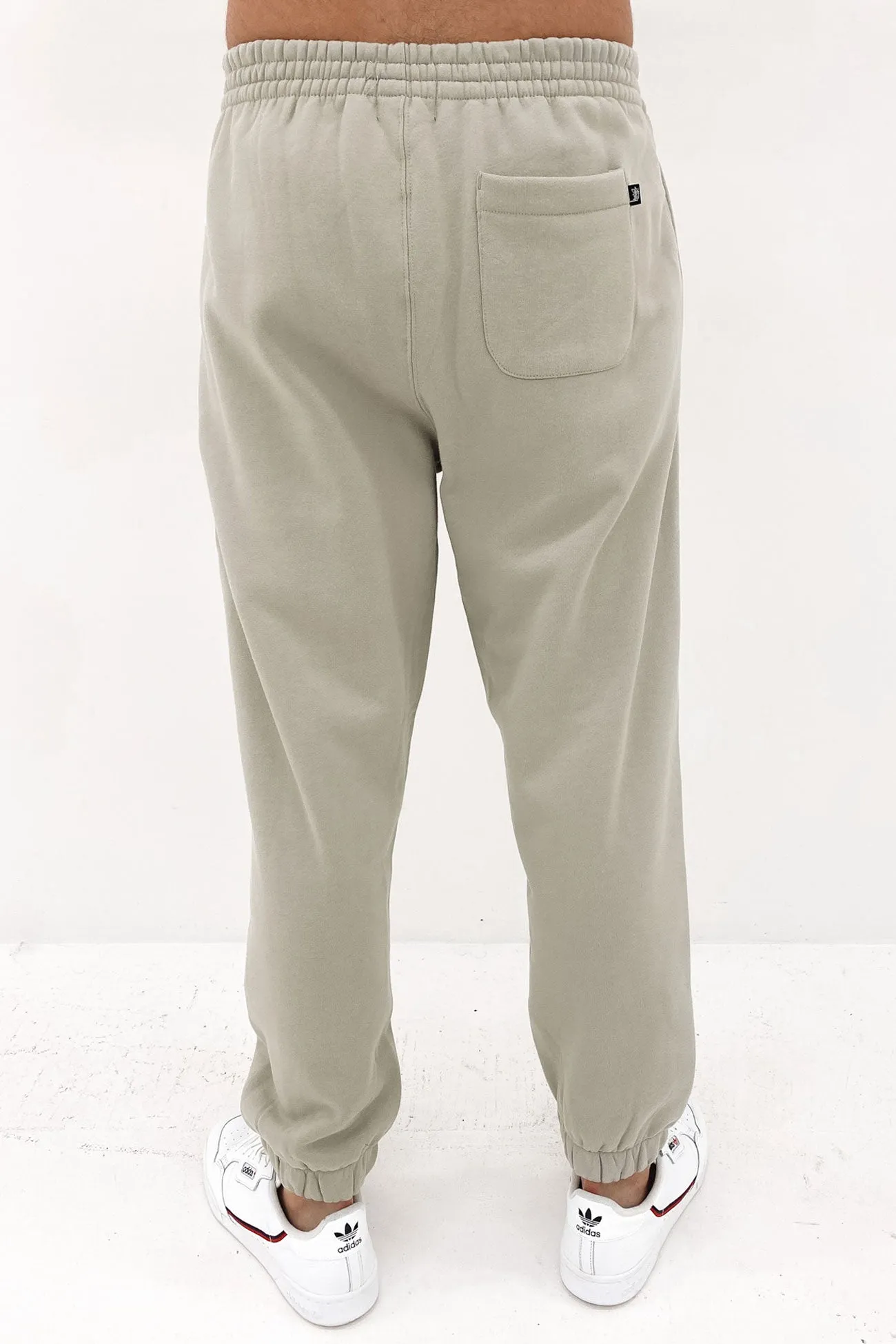 Solid Stock Embroidery Trackpant Stone