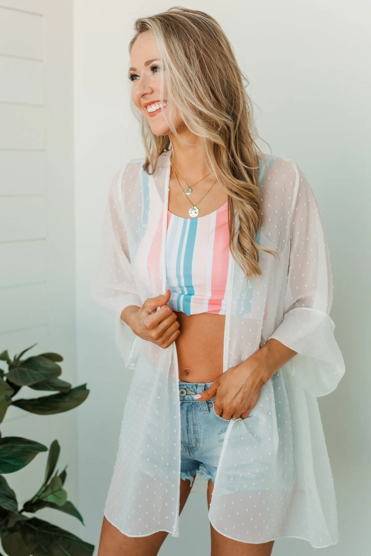 Sounds of Spring Lightweight Kimono- Ivory