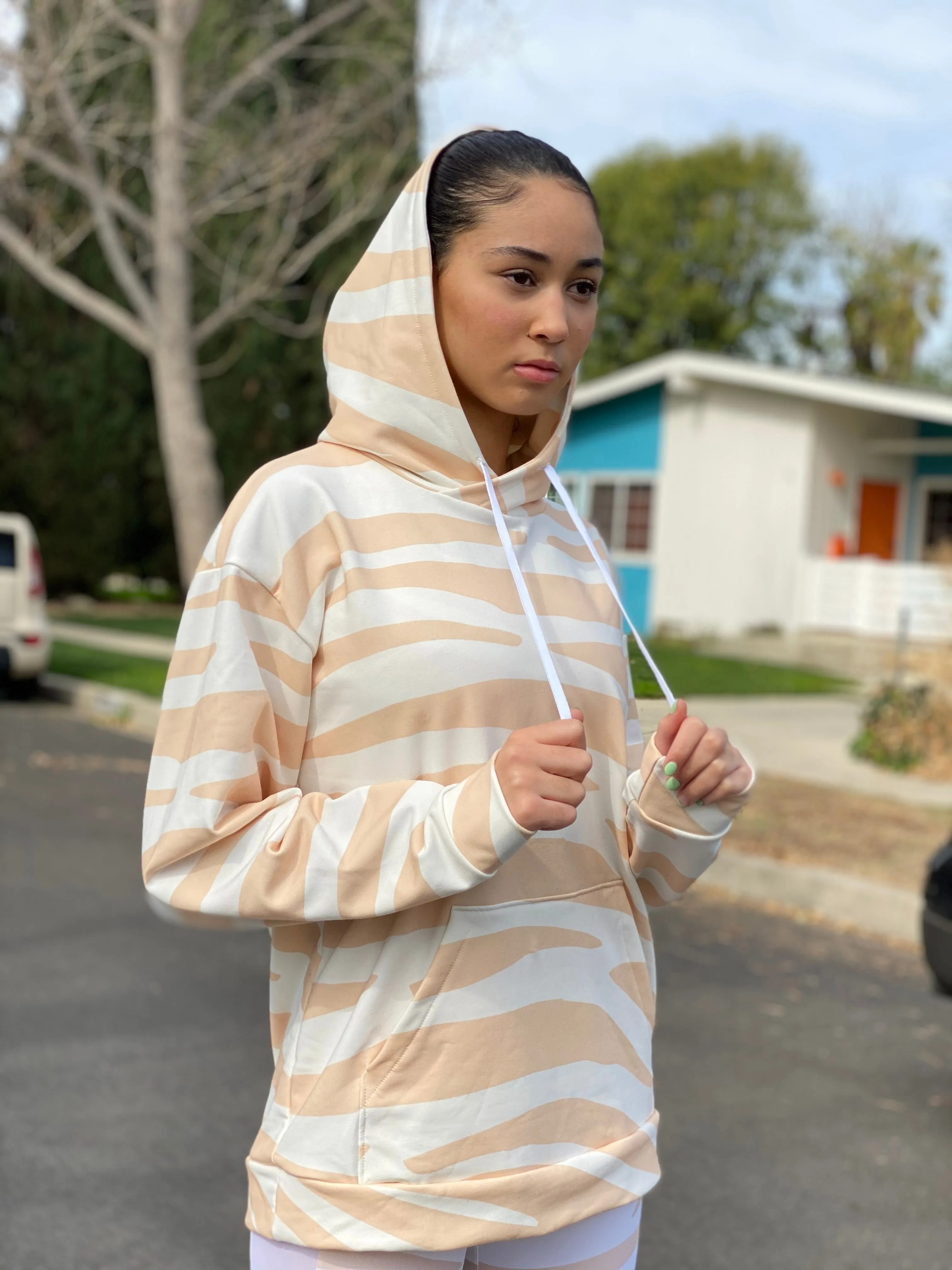 South Central Girl Nude Zebra Unisex Hoodie