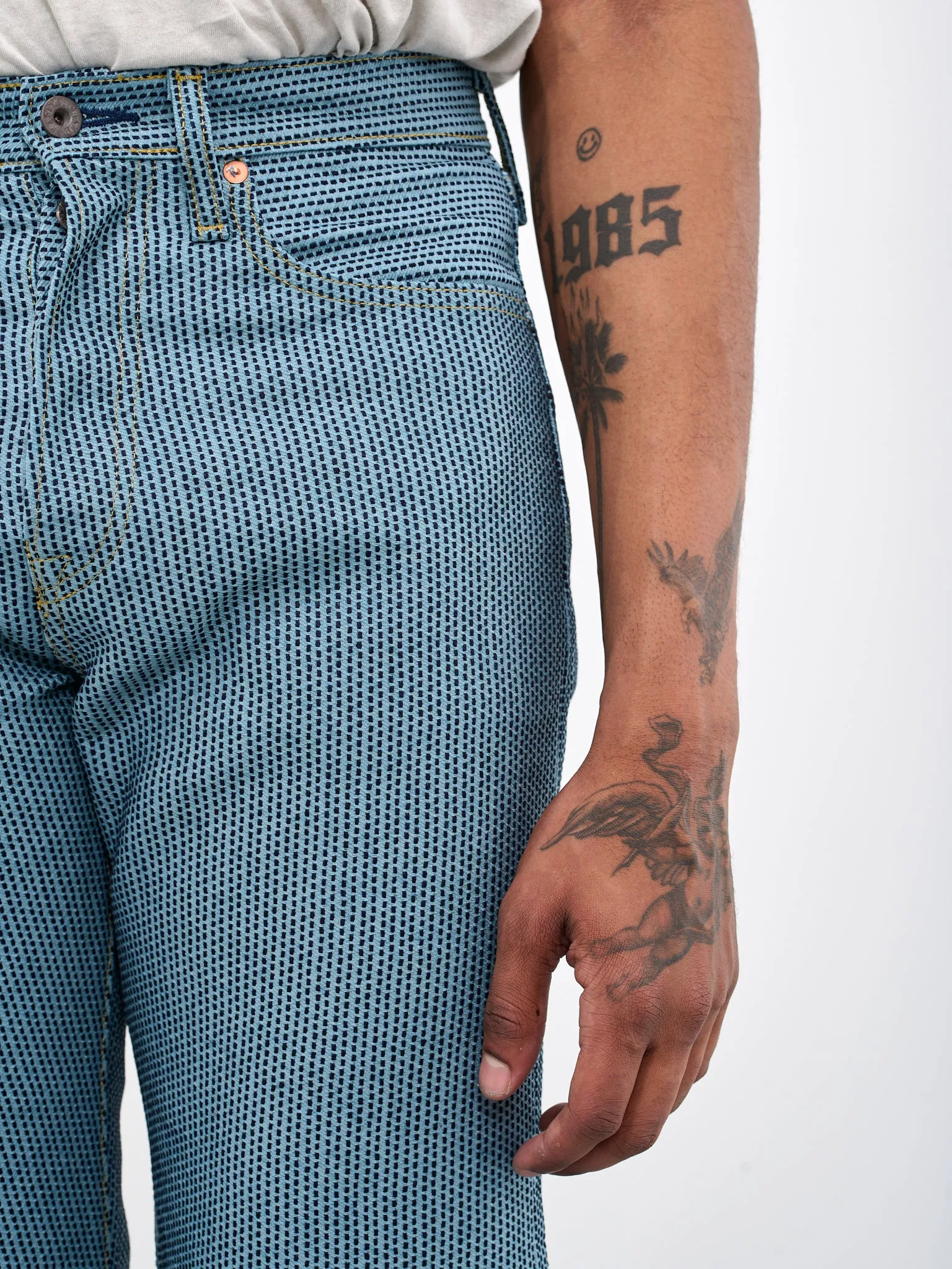 Stitched Indigo Jeans (KAP-307-N3A-BLUE)